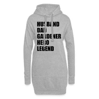 Mari Papa Jardinier Héros Légende - Jardinier Amateur - Sweat-shirt à capuche long Femme - gris chiné - Devant