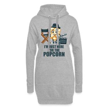 Seulement ici pour l’image du pop-corn - Sweat-shirt à capuche long Femme - gris chiné - Devant