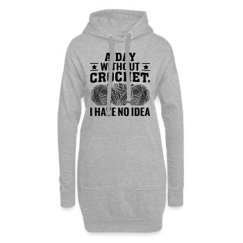 Une journée sans crochet que je n’ai pas idée - Funny Croch - Sweat-shirt à capuche long Femme - gris chiné - Devant
