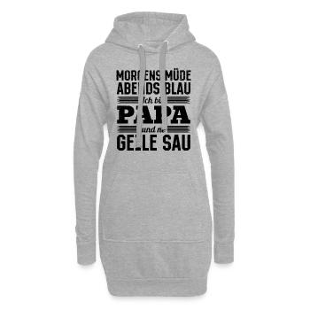 Fatigué le matin, bleu le soir, je suis papa et excité - Sweat-shirt à capuche long Femme - gris chiné - Devant