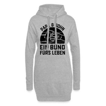 Papa & Sohn ein Bund fürs Leben - Vatertag - Hoodie-Kleid - Grau meliert - Vorne