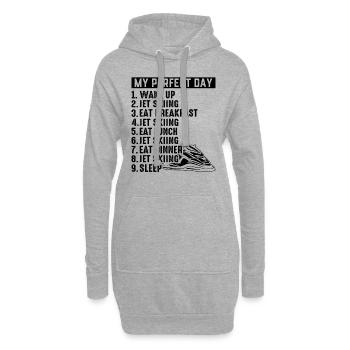Jet Ski Ma journée parfaite Plan de journée de jet ski Jet Ski - Sweat-shirt à capuche long Femme - gris chiné - Devant