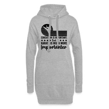 Education is important but Karate is much more imp - Hoodie-Kleid - Grau meliert - Vorne