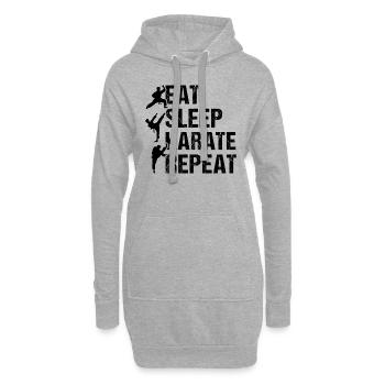 Eat Sleep Karate Repeat - Karate Fighting Karate F - Sweat-shirt à capuche long Femme - gris chiné - Devant