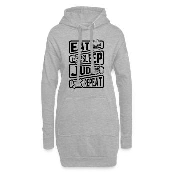 Manger Dormir Judo Répéter - Judo Arts Martiaux Judo - Sweat-shirt à capuche long Femme - gris chiné - Devant