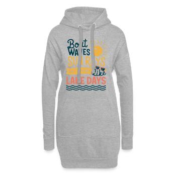 Bootswellen Sonnenstrahlen Seetage, Sommer, - Hoodie-Kleid - Grau meliert - Vorne