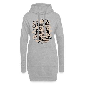Les amis, c’est la famille que nous choisissons - Sweat-shirt à capuche long Femme - gris chiné - Devant