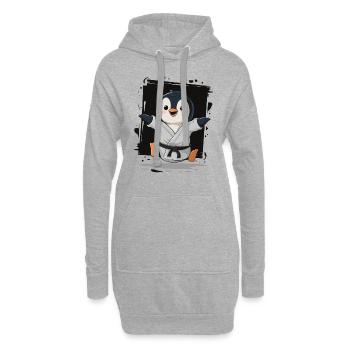 Karaté Penguin Joy pour les enfants - Sweat-shirt à capuche long Femme - gris chiné - Devant