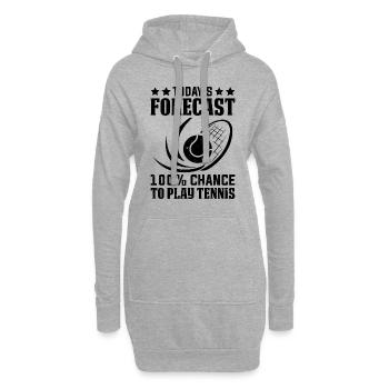 Prévisions du jour 100% de chances de jouer au tennis - Sweat-shirt à capuche long Femme - gris chiné - Devant