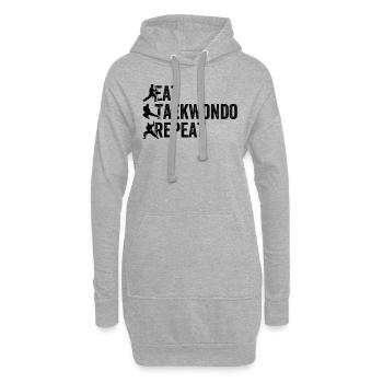 Manger du Taekwondo Répéter - Taekwondo - Sweat-shirt à capuche long Femme - gris chiné - Devant