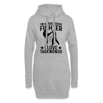I'm a Taekwondo Fighter I love Taekwondo - Hoodie-Kleid - Grau meliert - Vorne