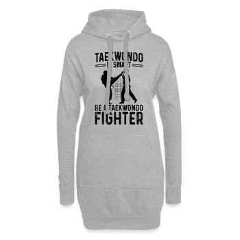 Taekwondo is smart Be a Taekwondo Fighter - Hoodie-Kleid - Grau meliert - Vorne