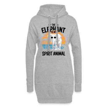 L’éléphant est mon animal spirituel - Sweat-shirt à capuche long Femme - gris chiné - Devant