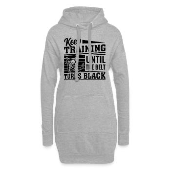Keep training until the belt turns black - Funny J - Hoodie-Kleid - Grau meliert - Vorne