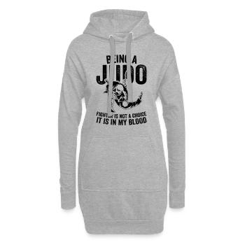 Être un combattant de judo n’est pas un choix, c’est dans ma b. - Sweat-shirt à capuche long Femme - gris chiné - Devant