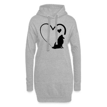 Cœur de colley rugueux Amateur de colley rugueux - Sweat-shirt à capuche long Femme - gris chiné - Devant