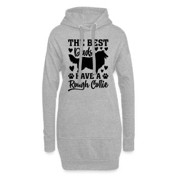 Les meilleurs papas ont un Rough Collie - Sweat-shirt à capuche long Femme - gris chiné - Devant