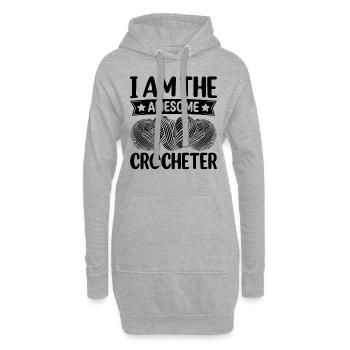 Crocheteur au crochet - Je suis le génial crocheteur - Sweat-shirt à capuche long Femme - gris chiné - Devant