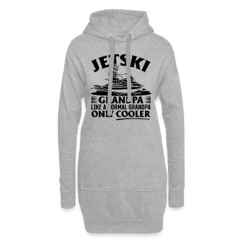 Jetski Papi comme un Papi normal juste plus cool - - Sweat-shirt à capuche long Femme - gris chiné - Devant