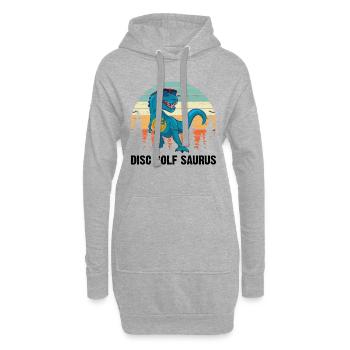Disc golfeur Saurus - Disc Golf Dinosaure - Sweat-shirt à capuche long Femme - gris chiné - Devant