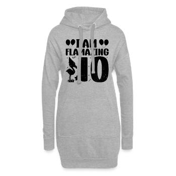 Je suis Flamazing 10 ans Flamingo Anniversaire - Sweat-shirt à capuche long Femme - gris chiné - Devant