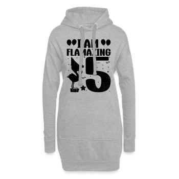 I am Flamazing 5 Years Old Flamingo Birthday Party - Hoodie-Kleid - Grau meliert - Vorne