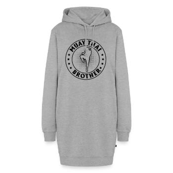 Muay Thai Frère Muay Thai Combattant - Sweat-shirt à capuche long Femme - gris chiné - Devant