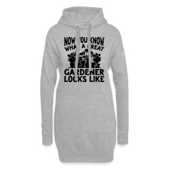 Now you know what a great gardener looks like - - Hoodie-Kleid - Grau meliert - Vorne