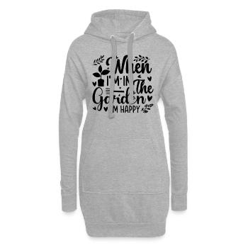 Quand je suis dans le jardin, je suis heureux - Jardinage Hobby - Sweat-shirt à capuche long Femme - gris chiné - Devant