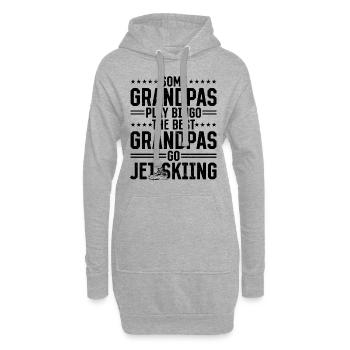 Certains grands-pères jouent au bingo, les meilleurs grands-pères vont jet - Sweat-shirt à capuche long Femme - gris chiné - Devant