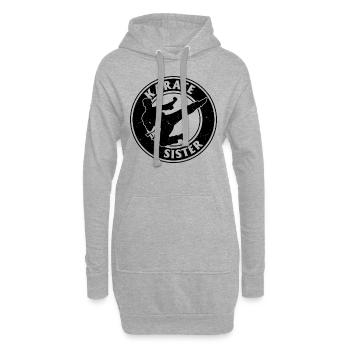 Karaté Sœur Karaté Combat Sœur - Sweat-shirt à capuche long Femme - gris chiné - Devant
