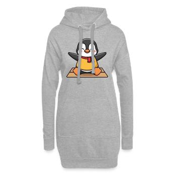 Relaxing Yoga Penguin for Kids and Families - Hoodie Dress - heather grey - Front