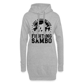 Sambo Fighter - I just freaking love fighting - Hoodie-Kleid - Grau meliert - Vorne