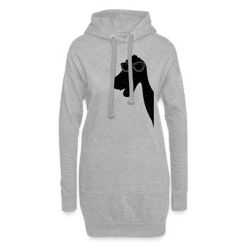 Funny Dino with Sunglasses Funny Dinosaur - Hoodie-Kleid - Grau meliert - Vorne