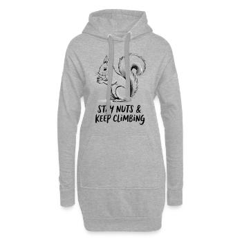 Stay crazy and keep climbing Squirrel - Hoodie Dress - heather grey - Front