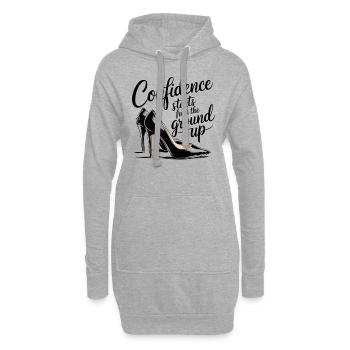 Selbstbewusstsein Beginnt Von Den Schuhen Aufwärts - Hoodie-Kleid - Grau meliert - Vorne
