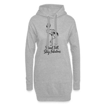 Steh Aufrecht, Bleib Fabelhaft Flamingo - Hoodie-Kleid - Grau meliert - Vorne