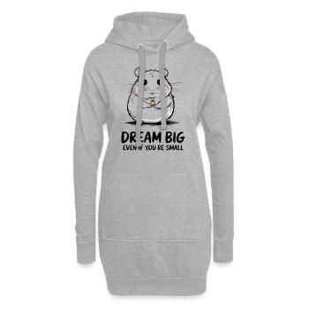 Inspiration Petit Hamster Grands Rêves - Sweat-shirt à capuche long Femme - gris chiné - Devant