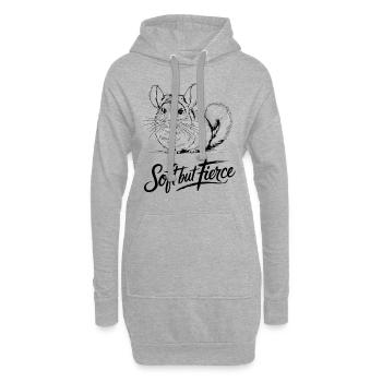Sanft Aber Wild Chinchilla Illustration - Hoodie-Kleid - Grau meliert - Vorne