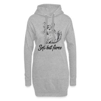 Illustration de chinchilla délicate mais sauvage - Sweat-shirt à capuche long Femme - gris chiné - Devant