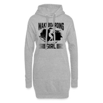 Wakeboarding girl Wakesurfing Girl - Hoodie-Kleid - Grau meliert - Vorne