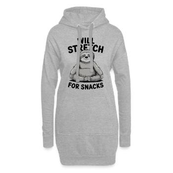 Yoga Essen Humor: Werde Stretchen Für Snacks - Hoodie-Kleid - Grau meliert - Vorne