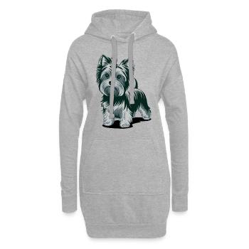 Charakterstarker Yorkshire Terrier Mit Treuem - Hoodie-Kleid - Grau meliert - Vorne