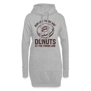 Courez comme si un beignet vous attendait à la ligne d’arrivée - Sweat-shirt à capuche long Femme - gris chiné - Devant