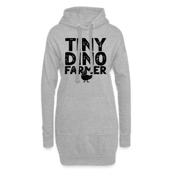Dinosaur Funny Dino Farmer - Tiny dino farmer - Hoodie-Kleid - Grau meliert - Vorne