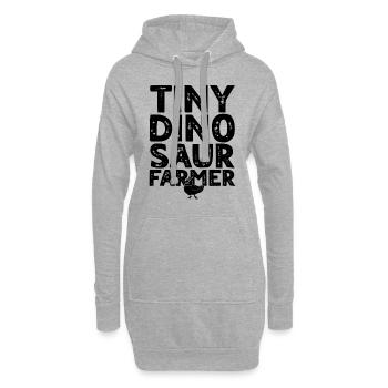 Dinosaur Funny Dino Farmer - Tiny Dinosaur farmer - Hoodie-Kleid - Grau meliert - Vorne