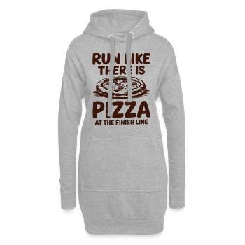 Lauf, Als Wäre Pizza Im Ziel Marathon Läufer - Hoodie-Kleid - Grau meliert - Vorne