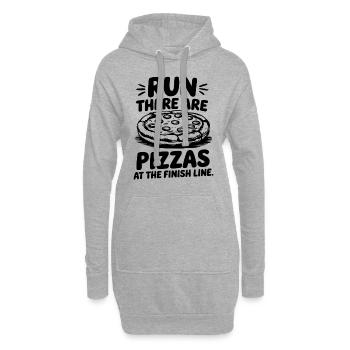Course, pizza à l’arrivée pour les marathoniens - Sweat-shirt à capuche long Femme - gris chiné - Devant