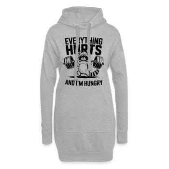 Fitness Gym Sport Haltérophilie - Tout fait mal - Sweat-shirt à capuche long Femme - gris chiné - Devant