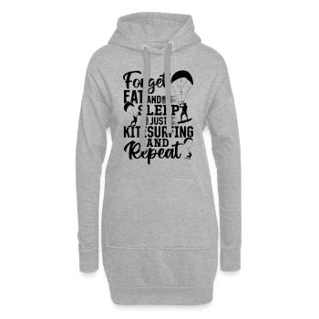 Kiteboarding - Oubliez, mangez et dormez - Sweat-shirt à capuche long Femme - gris chiné - Devant